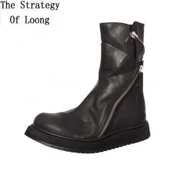 Spring Autumn Korean Style Fashion Men Genuine Leather Half Equestrian Boots Winter Male Plush Zipper Mid-Calf Boots 20200114
Spring Autumn Korean Style Fashion Men Genuine Leather Half Equestrian Boots Winter Male Plush Zipper Mid-Calf Boots 20200114