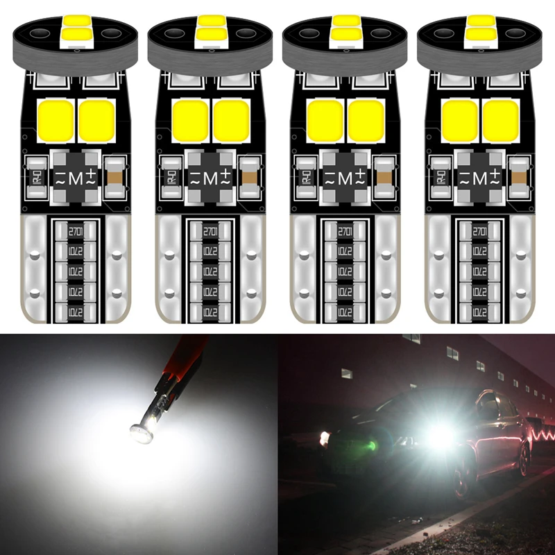 

4pcs T10 LED CANBUS W5W 194 168 LED Bulb Whie Amber 2835 SMD No OBC Error Clearance Parking Light T10 W5W LED Turn Signal Lamp