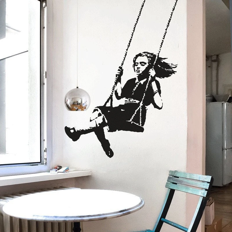 Banksy Decal GIRL ON A SWING, Vinyl Wall Sticker Street Art, Banksy Wall Art, Graffiti Urban Interior Design Home Decor 2140
Banksy Decal GIRL ON A SWING, Vinyl Wall Sticker Street Art, Banksy Wall Art, Graffiti Urban Interior Design Home Decor 2140