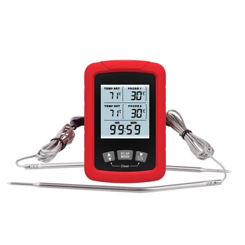 Kitchen Thermometer, Waterproof Oven Cooking Thermometer with Dual Long Probe & Timer, 3S Quick Read & LCD Backlight
Kitchen Thermometer, Waterproof Oven Cooking Thermometer with Dual Long Probe & Timer, 3S Quick Read & LCD Backlight