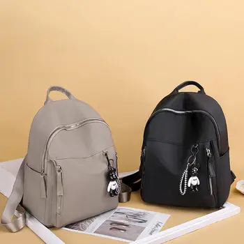 Lady Mini Simple Backpack Waterproof Solid Color Travel Shoulder Bag with Bear Pendant
Lady Mini Simple Backpack Waterproof Solid Color Travel Shoulder Bag with Bear Pendant