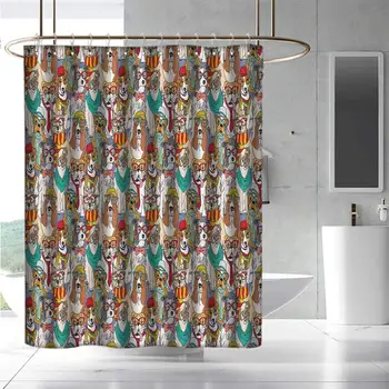 Shower Curtain with Hooks Dog Hipster Bulldog Schnauzer Pug Breeds with Glasses Hats Scarf Pattern Colorful Cartoon Waterproof
Shower Curtain with Hooks Dog Hipster Bulldog Schnauzer Pug Breeds with Glasses Hats Scarf Pattern Colorful Cartoon Waterproof