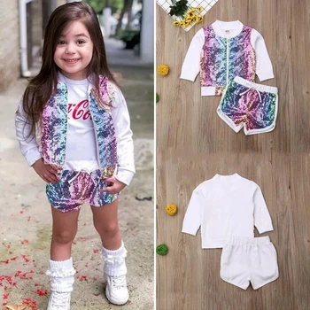 Chifuna 2020 New Fashion Clothes Sets for Baby Girls Rainbow Sequin Tops + Shorts Boutique Kids Clothing Baby Boys Clothes 
Chifuna 2020 New Fashion Clothes Sets for Baby Girls Rainbow Sequin Tops + Shorts Boutique Kids Clothing Baby Boys Clothes