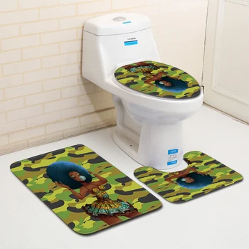 African Girls Printed Toilet Bath Mat Carpet Rug Sets Bathroom Shower Room Carpets Flannel Anti Slip 3 Pieces Bath Mat Sets 
African Girls Printed Toilet Bath Mat Carpet Rug Sets Bathroom Shower Room Carpets Flannel Anti Slip 3 Pieces Bath Mat Sets