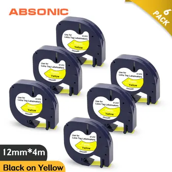 Absonic 6PK 91202 Label Tapes Black on Yellow for DYMO Letra Tag Plus LT-100T LT-100H QX50 Label Maker 91332 Plastic Tapes 12mm 
Absonic 6PK 91202 Label Tapes Black on Yellow for DYMO Letra Tag Plus LT-100T LT-100H QX50 Label Maker 91332 Plastic Tapes 12mm