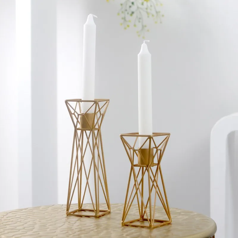 Geometric Modeling Gold Iron Art Candlestick A Pair Home Decoration Accessories Dining Table Candle Holder Wedding Supplies
Geometric Modeling Gold Iron Art Candlestick A Pair Home Decoration Accessories Dining Table Candle Holder Wedding Supplies