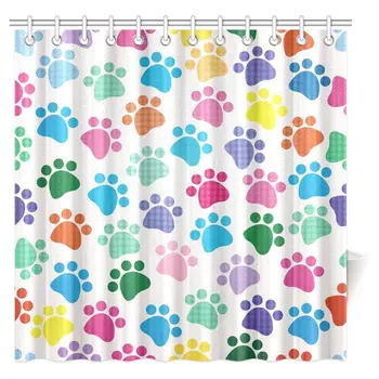 Dog Lover Decor Shower Curtain Set, Colorful Little Paws Cute Footprints Childish Artwork Cartoon Unusual Traces Fabric Bathroom
Dog Lover Decor Shower Curtain Set, Colorful Little Paws Cute Footprints Childish Artwork Cartoon Unusual Traces Fabric Bathroom