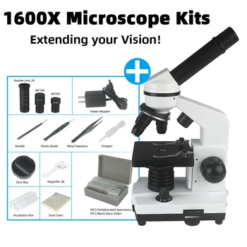 EYSDON 1600X Biological Microscope + Accessories Kits for Student Laboratory Lab Education
EYSDON 1600X Biological Microscope + Accessories Kits for Student Laboratory Lab Education