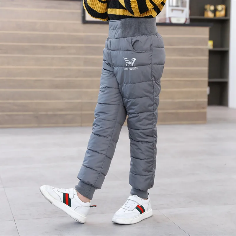 

New Thicken Winter Pants Baby Boys Girls High Waist Warm Childrens Clothes Waterproof Kids Boy Fashion Trouser Baby Long Pants