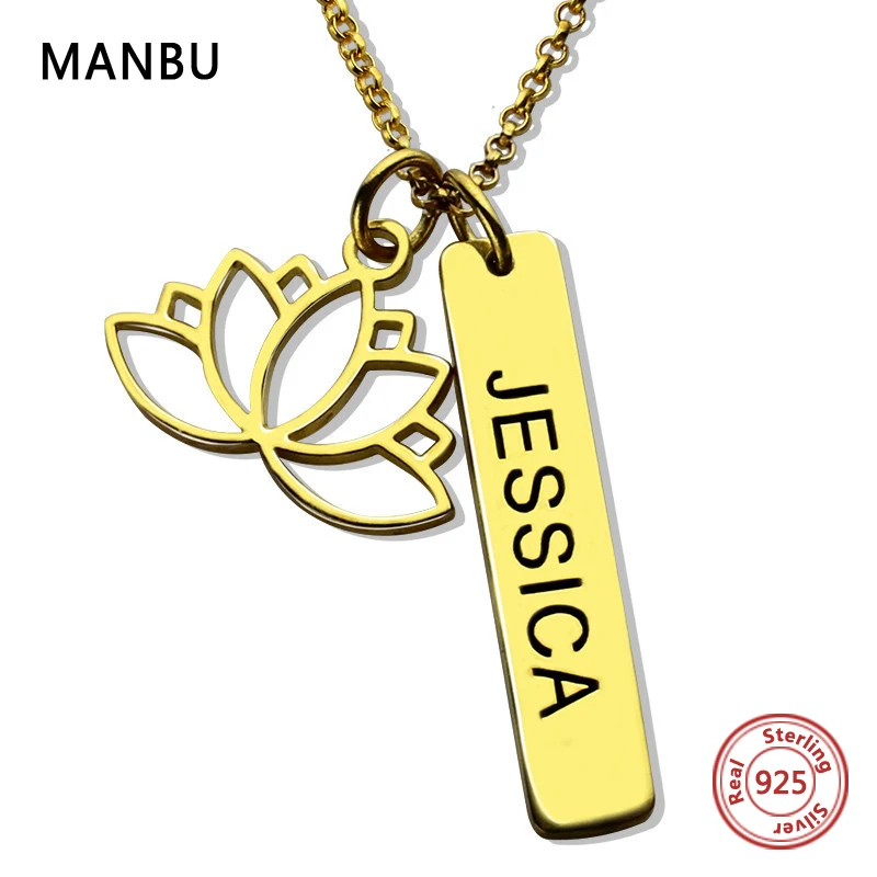 NEW personalized custom necklace sterling silver lotus flower & nameplate pendant chain necklace fashion jewelry for women gifts
NEW personalized custom necklace sterling silver lotus flower & nameplate pendant chain necklace fashion jewelry for women gifts