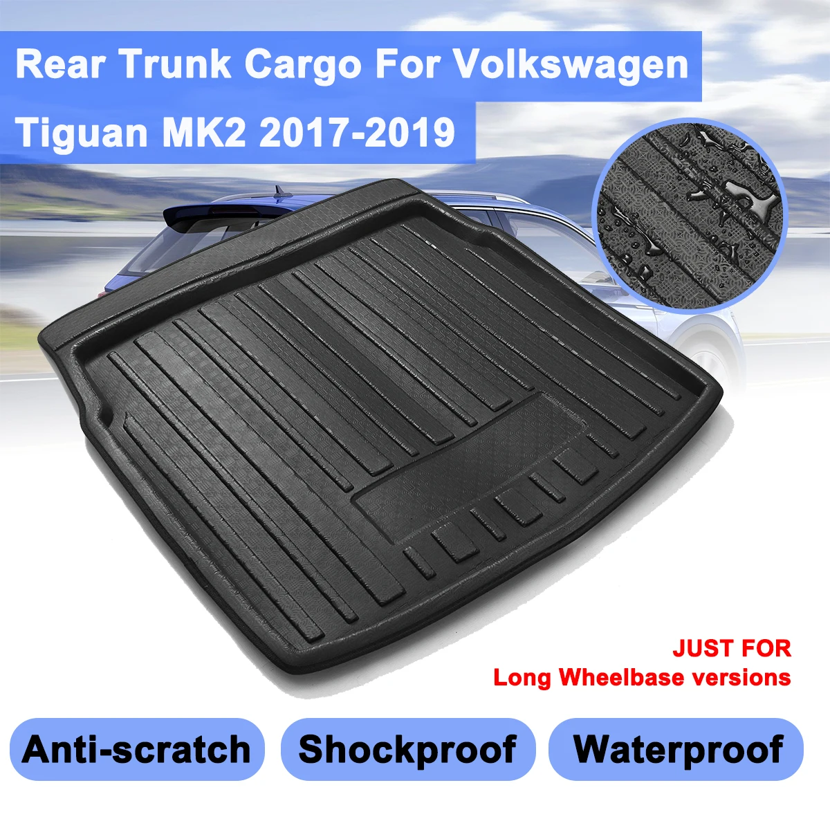 Фото Коврик для багажника Задняя Крышка матовая Автомобильная подкладка груза VW Tiguan