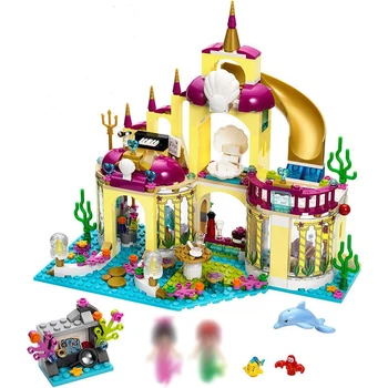 

Fit Friends 41063 Princess Ariel Undersea Palace Bricks The Mermaid Castle Compatible 10436 Building Blocks Toys For Girls Gift