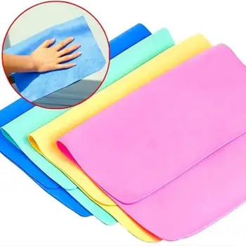 

30*20cm Kitchen Multipurpose Car Cloths Cleaning Microfiber Absorbent Wipes Magic Hair Dry Towel Synthetic Deerskin PVA Chamois