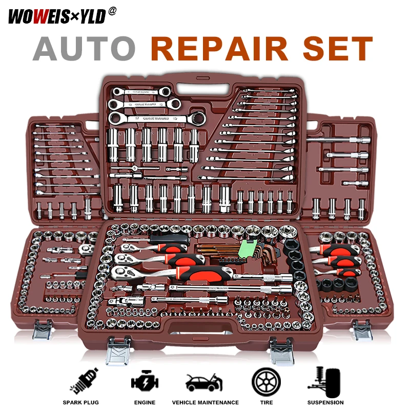 Socket Set Universal Car Repair Tool Ratchet Set Torque Wrench Combination Bit A Set Of Keys Multifunction DIY toos
Socket Set Universal Car Repair Tool Ratchet Set Torque Wrench Combination Bit A Set Of Keys Multifunction DIY toos