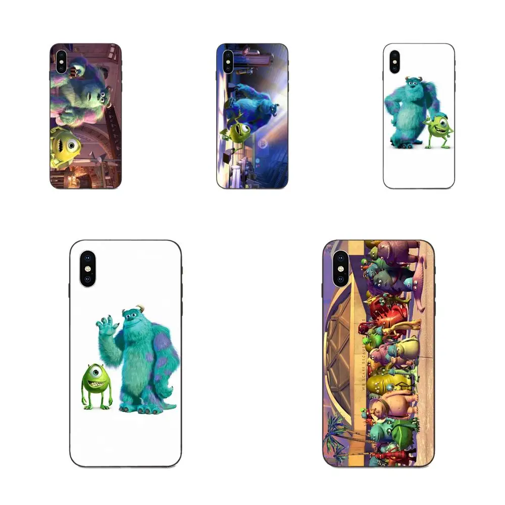 Мягкий Силиконовый ТПУ Черный Защитный чехол Monsters Inc для Galaxy A3 A5 A6 A6s A7 A8 A9 A10 A20E A30 A40