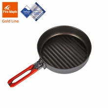 Fogo bordo linha de ouro teflon revestimento antiaderente frigideira para acampamento caminhadas(China)