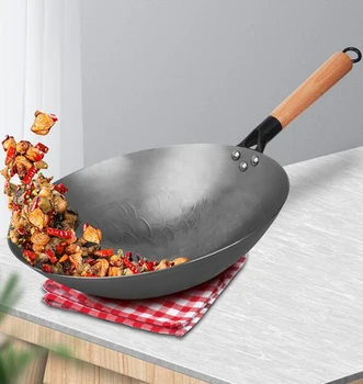 High Quality Iron Wok Handmade Wok Smokless Cookware Uncoated Iron Pot Frying Pan Non-Stick Cast Iron Wok Kitchen Pot Skillet
High Quality Iron Wok Handmade Wok Smokless Cookware Uncoated Iron Pot Frying Pan Non-Stick Cast Iron Wok Kitchen Pot Skillet