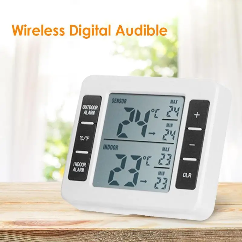 Fridge Thermometer Digital Freezer Thermometer with Indoor Temperature Monitor 2 Wireless Sensors Refrigerator Audible Alarm New
Fridge Thermometer Digital Freezer Thermometer with Indoor Temperature Monitor 2 Wireless Sensors Refrigerator Audible Alarm New
