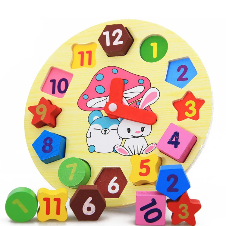 Cartoon Rabbit Wood System Children Baby Cognitive with Numbers Shape Clock Building Blocks Clock Toy 2-3-4-5-Year-Old
Cartoon Rabbit Wood System Children Baby Cognitive with Numbers Shape Clock Building Blocks Clock Toy 2-3-4-5-Year-Old