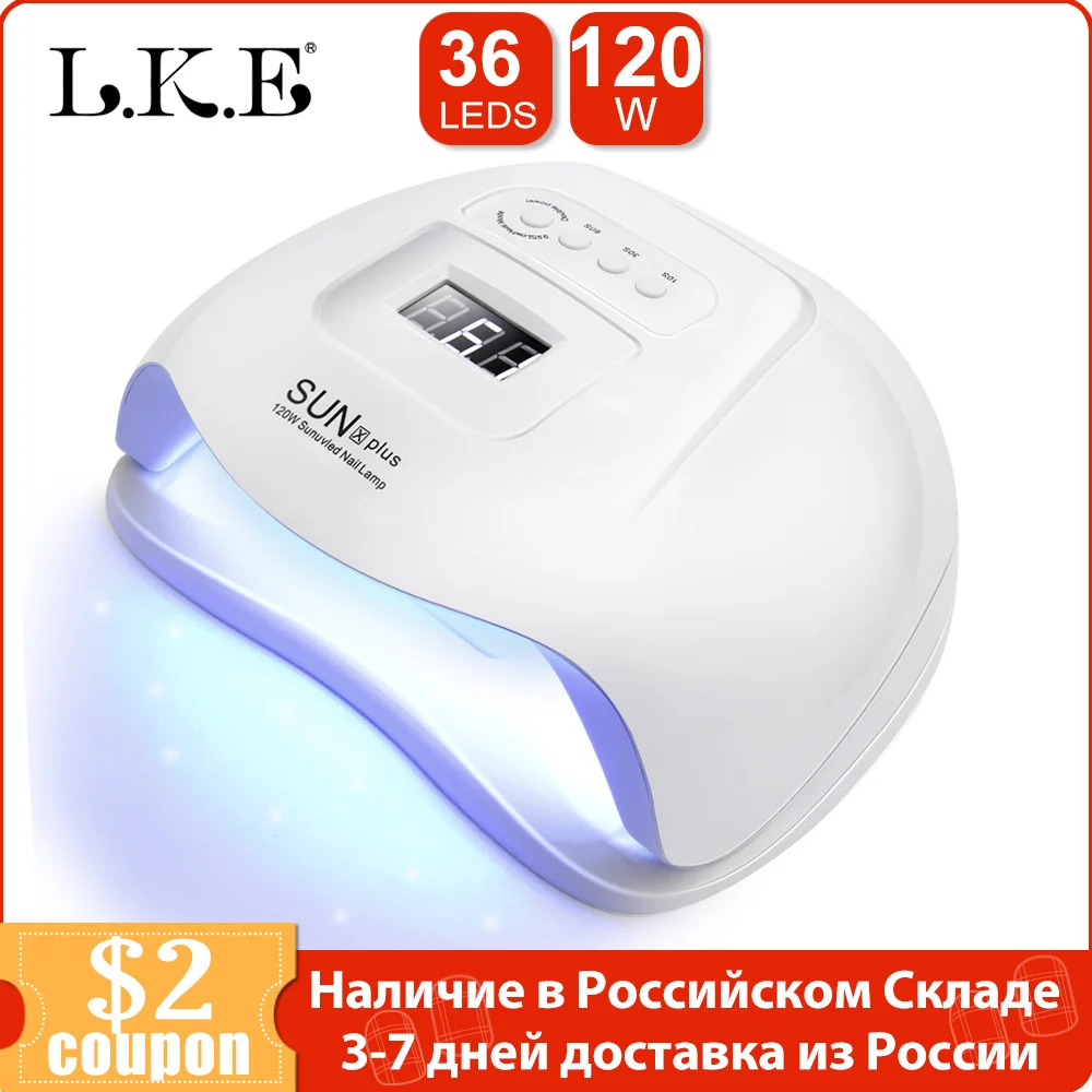 LKE 120W SUNx Plus Nail Lamp UV LED Nail Dryer With Timing Mode LCD Display Motion Sensing For Curing All Gels Manicure
LKE 120W SUNx Plus Nail Lamp UV LED Nail Dryer With Timing Mode LCD Display Motion Sensing For Curing All Gels Manicure