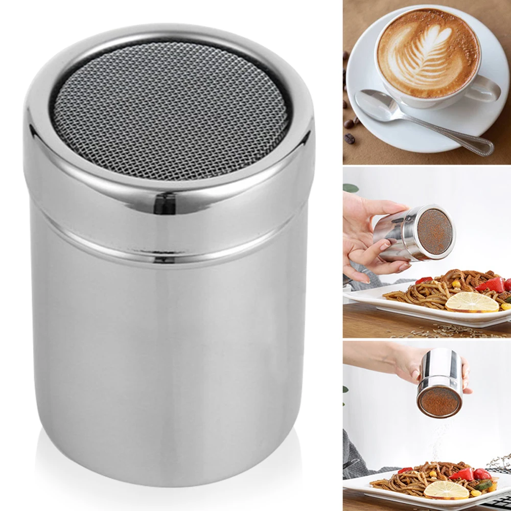 1pc Stainless Steel Chocolate Shaker Cocoa Flour Icing Sugar Powder Coffee Sifter with Lid Coffee Sets Tools Accessories
1pc Stainless Steel Chocolate Shaker Cocoa Flour Icing Sugar Powder Coffee Sifter with Lid Coffee Sets Tools Accessories