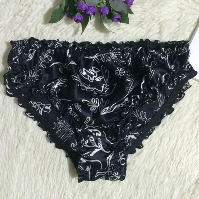 

Women Underwear Ladies Panties Silk Soft Underpants Mid Waist Knickers