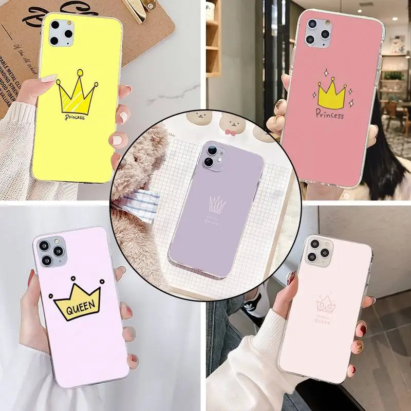 Crown Phone Case For Iphone 5 6 7 8 11 Plus XR X XS MAX SE2020 IPhone 11PRO Transparent | Мобильные телефоны и аксессуары