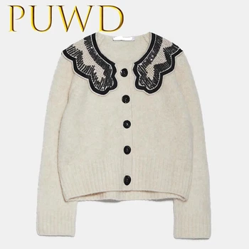 PUWD 2019 New style women's clothing in winter with little fresh sweater knitting round neck long sleeve cardigan coat
PUWD 2019 New style women's clothing in winter with little fresh sweater knitting round neck long sleeve cardigan coat