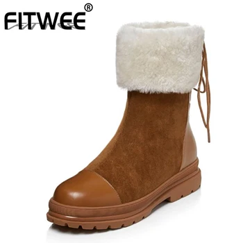 RIZABINA 2021 New Shoes Real Leather Ankle Boots For Women Round Toe Fur Warm Lace Up Shoes Ladies Footwear Winter Size 34-39
RIZABINA 2021 New Shoes Real Leather Ankle Boots For Women Round Toe Fur Warm Lace Up Shoes Ladies Footwear Winter Size 34-39