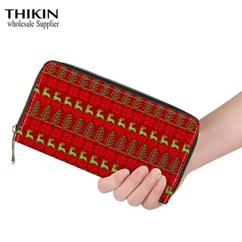 THIKIN Red Christmas Style Women PU Wallets Luxury Purses Fashion Ladies Girls Long Leather Card Holder Custom Clutch Handbags
THIKIN Red Christmas Style Women PU Wallets Luxury Purses Fashion Ladies Girls Long Leather Card Holder Custom Clutch Handbags