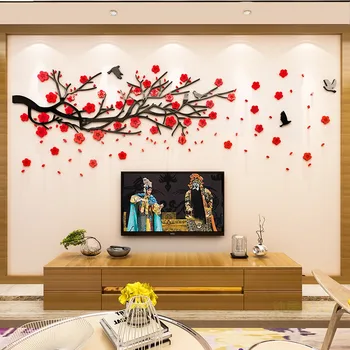 Chinese Style Wall Decals Sofa TV Background Decor Wall Stickers Plum Blossom Pattern Mural Stickers Acrylic Home Art Wallpaper
Chinese Style Wall Decals Sofa TV Background Decor Wall Stickers Plum Blossom Pattern Mural Stickers Acrylic Home Art Wallpaper