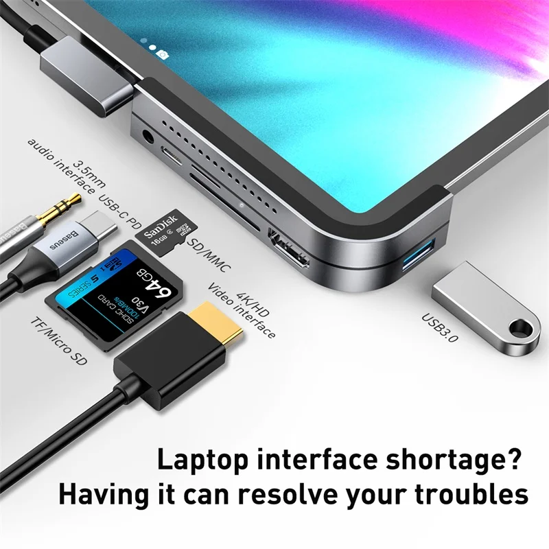 Baseus Multi USB C HUB to HDMI USB 3.0 Type C HUB For iPad Pro Multiple Port USB-C Type-C USB HUB Adapter For MacBook Pro Air
Baseus Multi USB C HUB to HDMI USB 3.0 Type C HUB For iPad Pro Multiple Port USB-C Type-C USB HUB Adapter For MacBook Pro Air