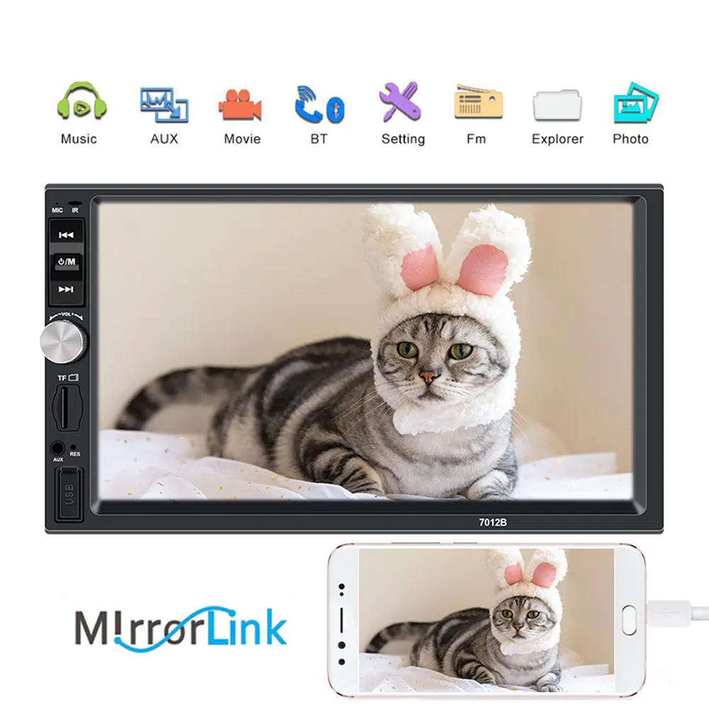 2 Din Universal Car Radio Player 7 inch HD Multimedia Camera MP5 Autoradio Bluetooth Audio mirror link GPS navigation 7012B
2 Din Universal Car Radio Player 7 inch HD Multimedia Camera MP5 Autoradio Bluetooth Audio mirror link GPS navigation 7012B