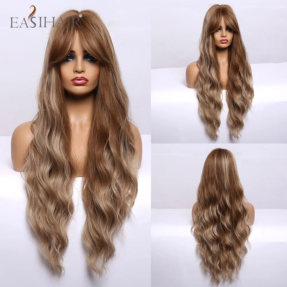 EASIHAIR Long Brown Blonde Beige Highlight Body Wave Wig With Bangs Heat Resistant Synthetic Cosplay Wigs for Women Afo American
EASIHAIR Long Brown Blonde Beige Highlight Body Wave Wig With Bangs Heat Resistant Synthetic Cosplay Wigs for Women Afo American