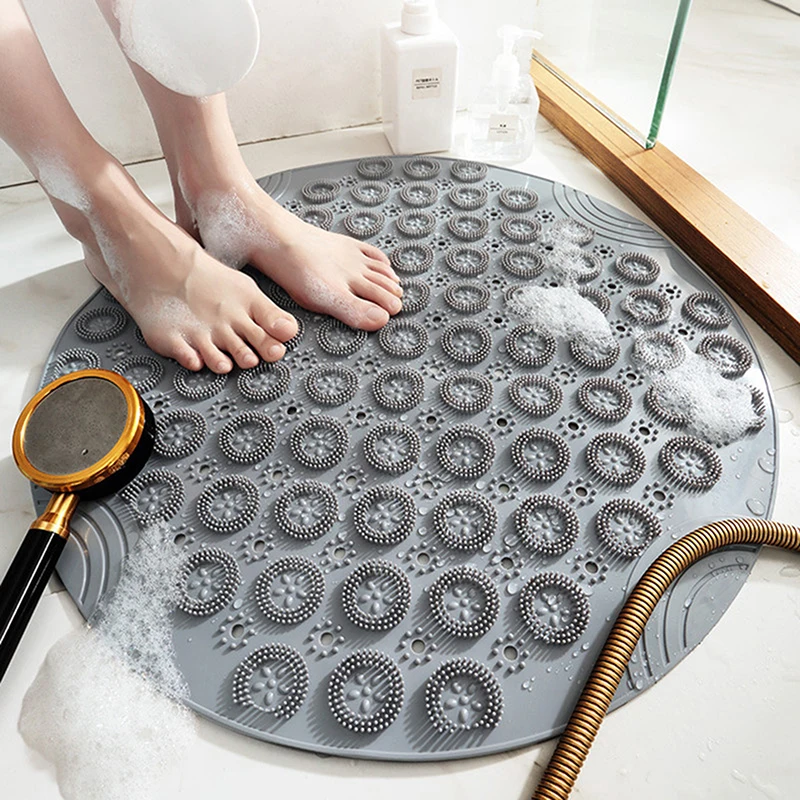 Фото Круглый нескользящий коврик для ванной безопасный пластиковый стопы с