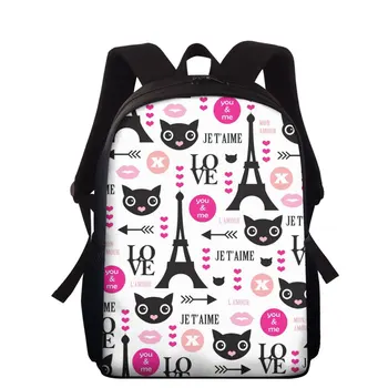 THIKIN Cute Cat Pattern Kids School Backpack Back To School Mochila Children Cartoon Eiffel Tower Pattern School Bags 15inch
THIKIN Cute Cat Pattern Kids School Backpack Back To School Mochila Children Cartoon Eiffel Tower Pattern School Bags 15inch
