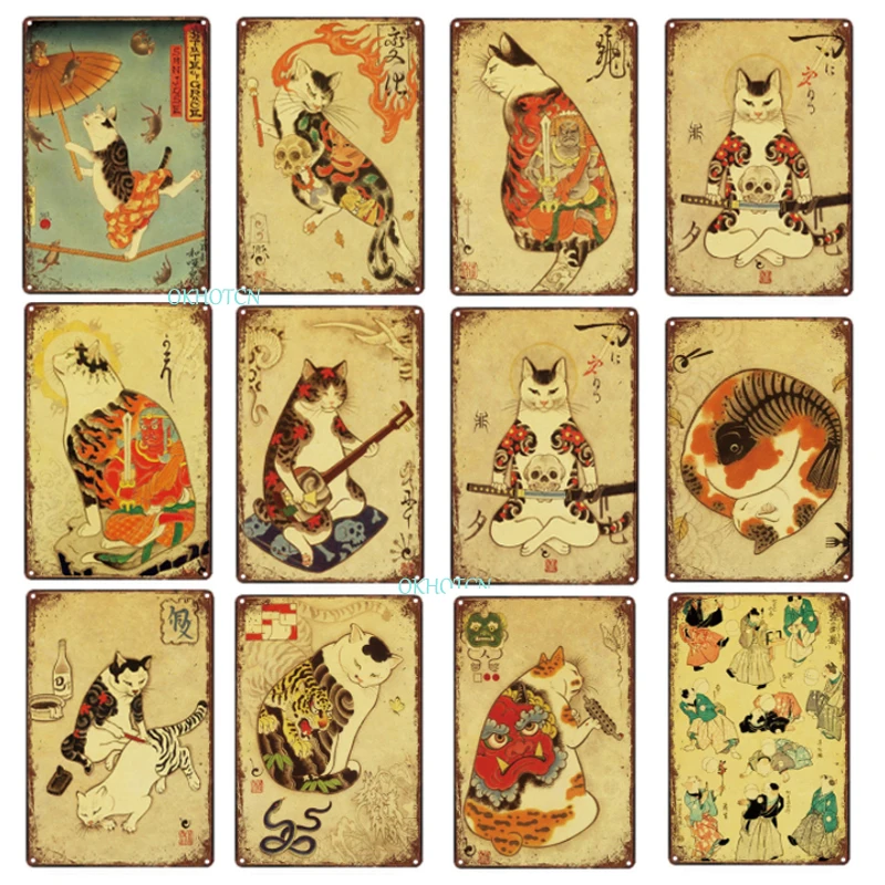 Japanese Style Cat Metal Tin Sign Cute Cartoon Animals Plate Vintage Iron Poster Plaques Wall Art Decoration For Cafe Restaurant
Japanese Style Cat Metal Tin Sign Cute Cartoon Animals Plate Vintage Iron Poster Plaques Wall Art Decoration For Cafe Restaurant