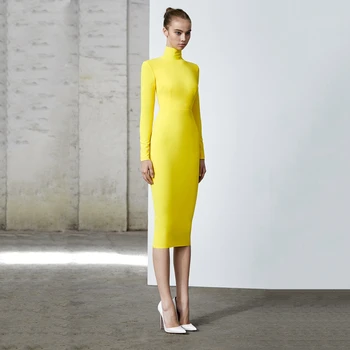 LEGER BABE Long Sleeve Yellow Women Bandage Dress Evening Party Dress Sheath High Neck Bodycon Vestidos Dresses
LEGER BABE Long Sleeve Yellow Women Bandage Dress Evening Party Dress Sheath High Neck Bodycon Vestidos Dresses