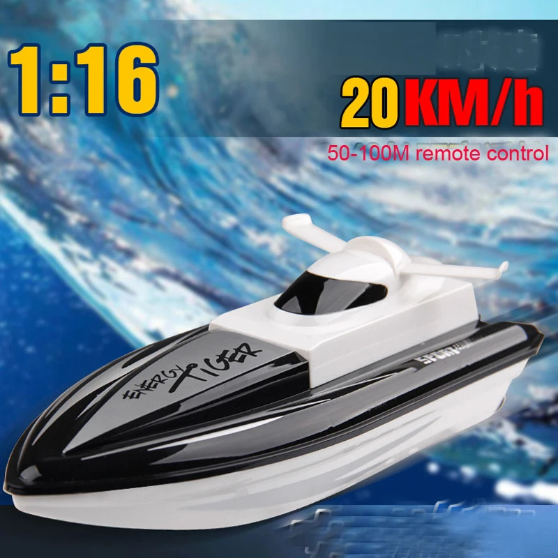 

RC Boat High Speed Speedboat 1:16 1/16 2.4GHz 4 Channel 20km/h Racing Boats Remote Control children Toys Kids Gift