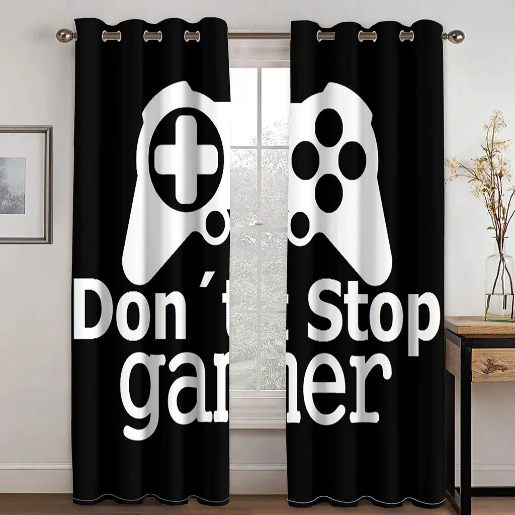 

Game Blackout Curtains for Bedroom Gamer Video Game Darkening Window Curtain Boys Teens Kids Gaming Living Room Drapes Decor