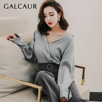GALCAUR Chiffon Women's Fashion Blouses Deep V Neck Solid Colour Loose Female Shirt Batwing Sleeve Tops Casual Clothes 2020 New
GALCAUR Chiffon Women's Fashion Blouses Deep V Neck Solid Colour Loose Female Shirt Batwing Sleeve Tops Casual Clothes 2020 New