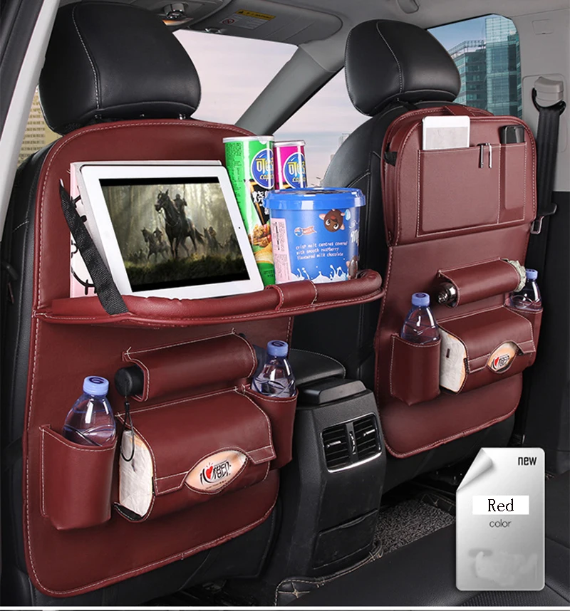 New Car Seat Back Organizer Pu Leather Pad Bag Foldable Table Tray Travel Storage Bag Multifunction Tidying Box Car Styling New Car Seat Back Organizer Pu Leather Pad Bag Foldable Table Tray Travel Storage Bag Multifunction Tidying Box Car Styling