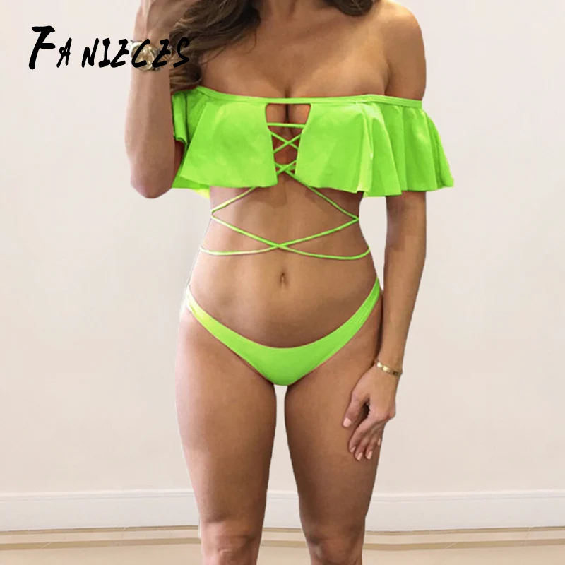 Dropshipping Women's off the Shoulder Bikini Set Swimwear Solid Strapless 2 Two Pieces Bathing Suits Biquini Beachwear sundress
Dropshipping Women's off the Shoulder Bikini Set Swimwear Solid Strapless 2 Two Pieces Bathing Suits Biquini Beachwear sundress