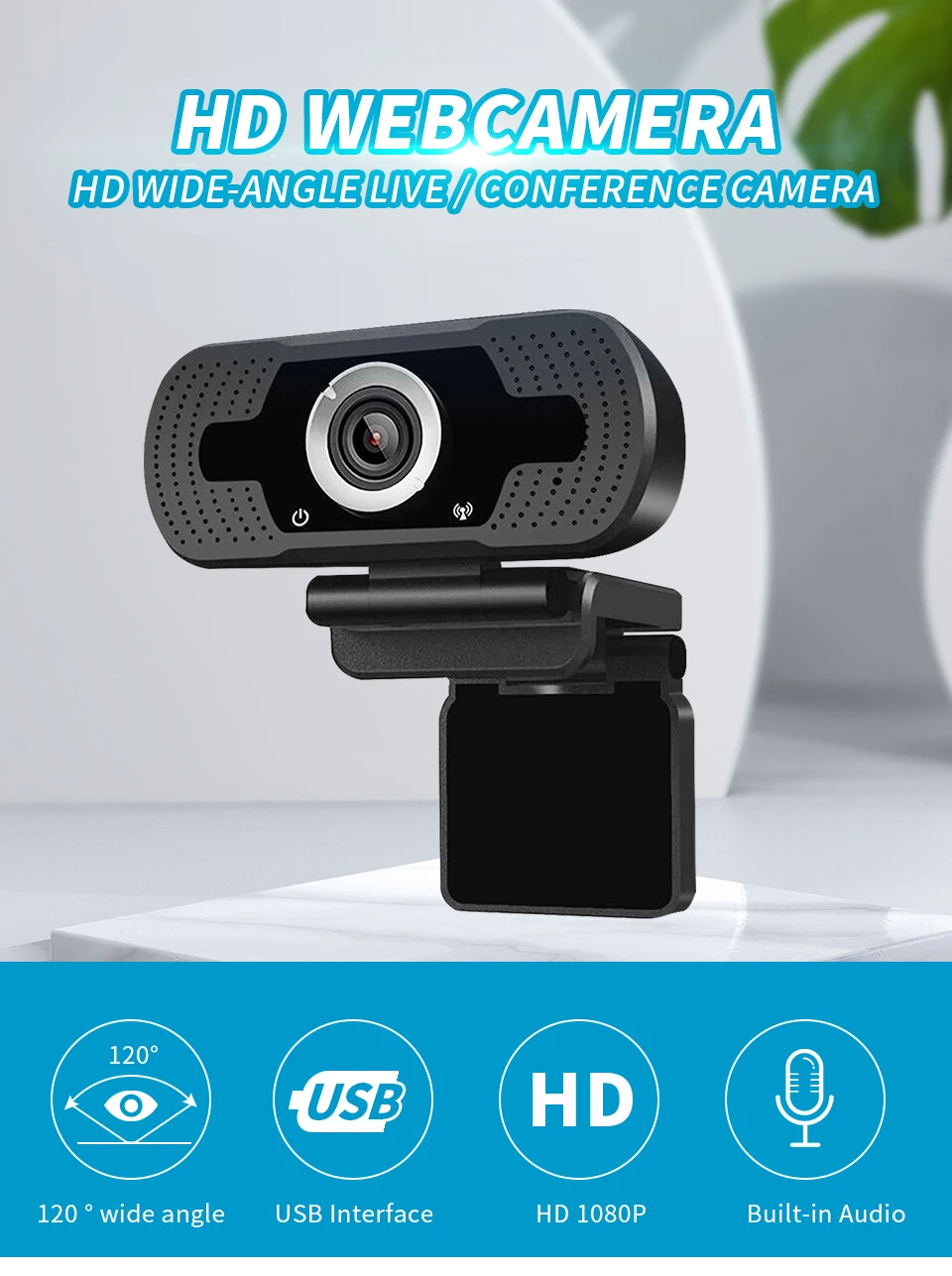 New 5mp HD 1080P Webcam Mini Computer PC WebCamera Rotatable Video Recording Web Camera for Live Broadcast Video Conference Work
New 5mp HD 1080P Webcam Mini Computer PC WebCamera Rotatable Video Recording Web Camera for Live Broadcast Video Conference Work