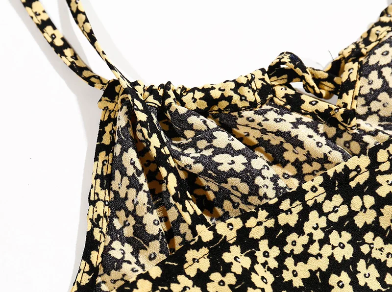 Floral Beach Dress Summer 2020 Spaghetti Strap Sexy Bodycon Midi Dress Drawstring Tie Neck Sleeveless Slip Dresses For Women Floral Beach Dress Summer 2020 Spaghetti Strap Sexy Bodycon Midi Dress Drawstring Tie Neck Sleeveless Slip Dresses For Women