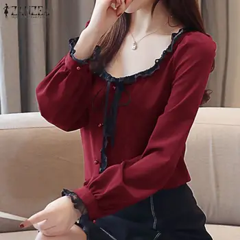 ZANZEA Women Elegant Square Neck Long Sleeve Shirt Vintage Lace Crochet Blouse Spring Ruffles Blusas Female Bow Tie Tops Chemise
ZANZEA Women Elegant Square Neck Long Sleeve Shirt Vintage Lace Crochet Blouse Spring Ruffles Blusas Female Bow Tie Tops Chemise