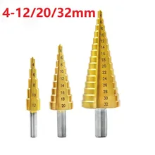 3Pcs 4-12mm 4-20mm 4-32mm Titanium Coated HSS Step Drill Bit Straight Groove Step Core Drilling Tool For Wood Metal
3Pcs 4-12mm 4-20mm 4-32mm Titanium Coated HSS Step Drill Bit Straight Groove Step Core Drilling Tool For Wood Metal