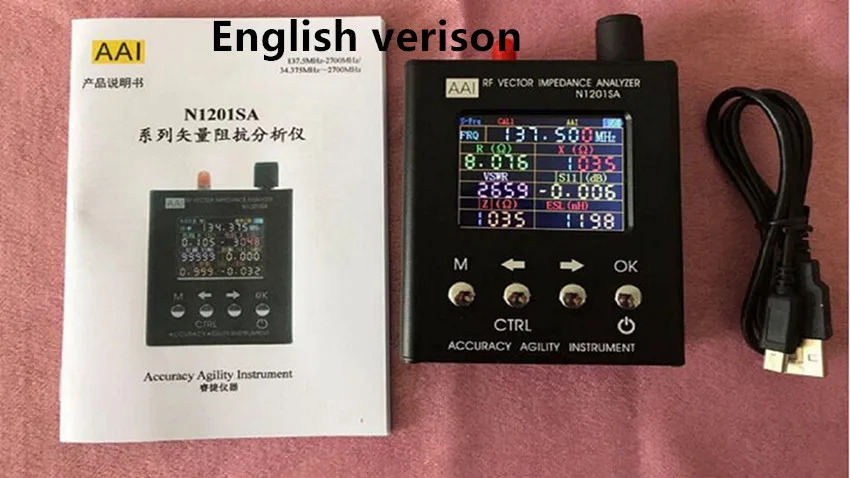 English verison N1201SA+ 35MHZ-2.7GHz Updated for N1201SA UV RF Vector Impedance ANT SWR Antenna Analyzer Meter Tester
English verison N1201SA+ 35MHZ-2.7GHz Updated for N1201SA UV RF Vector Impedance ANT SWR Antenna Analyzer Meter Tester