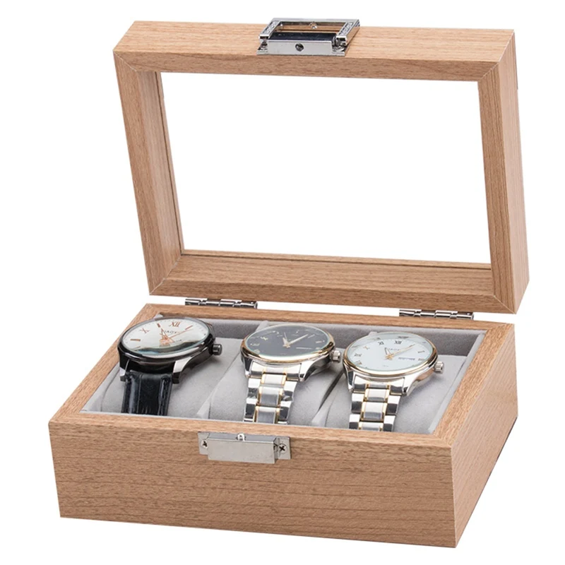 Home Organizer Case GiftNe 1 / 2 / 3 / 6 / 10 / 12 Slot / Grid Box for watches Portable Wooden Display Container Storage Holder