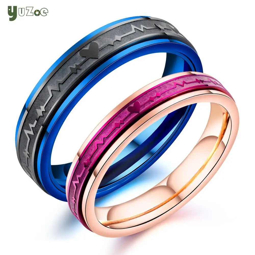YUZOE Korean Version Of The Creative Couple On The Ring ECG Love Titanium Steel Ring To Send Gifts For Men And Women Friends
YUZOE Korean Version Of The Creative Couple On The Ring ECG Love Titanium Steel Ring To Send Gifts For Men And Women Friends